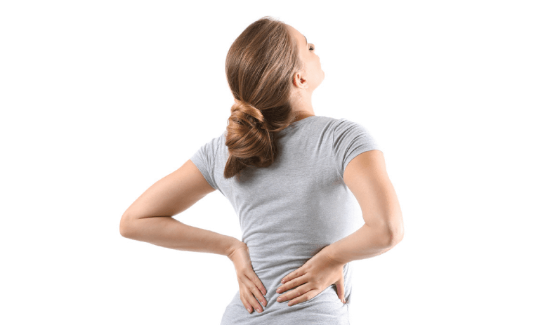 Woman experiencing back pain