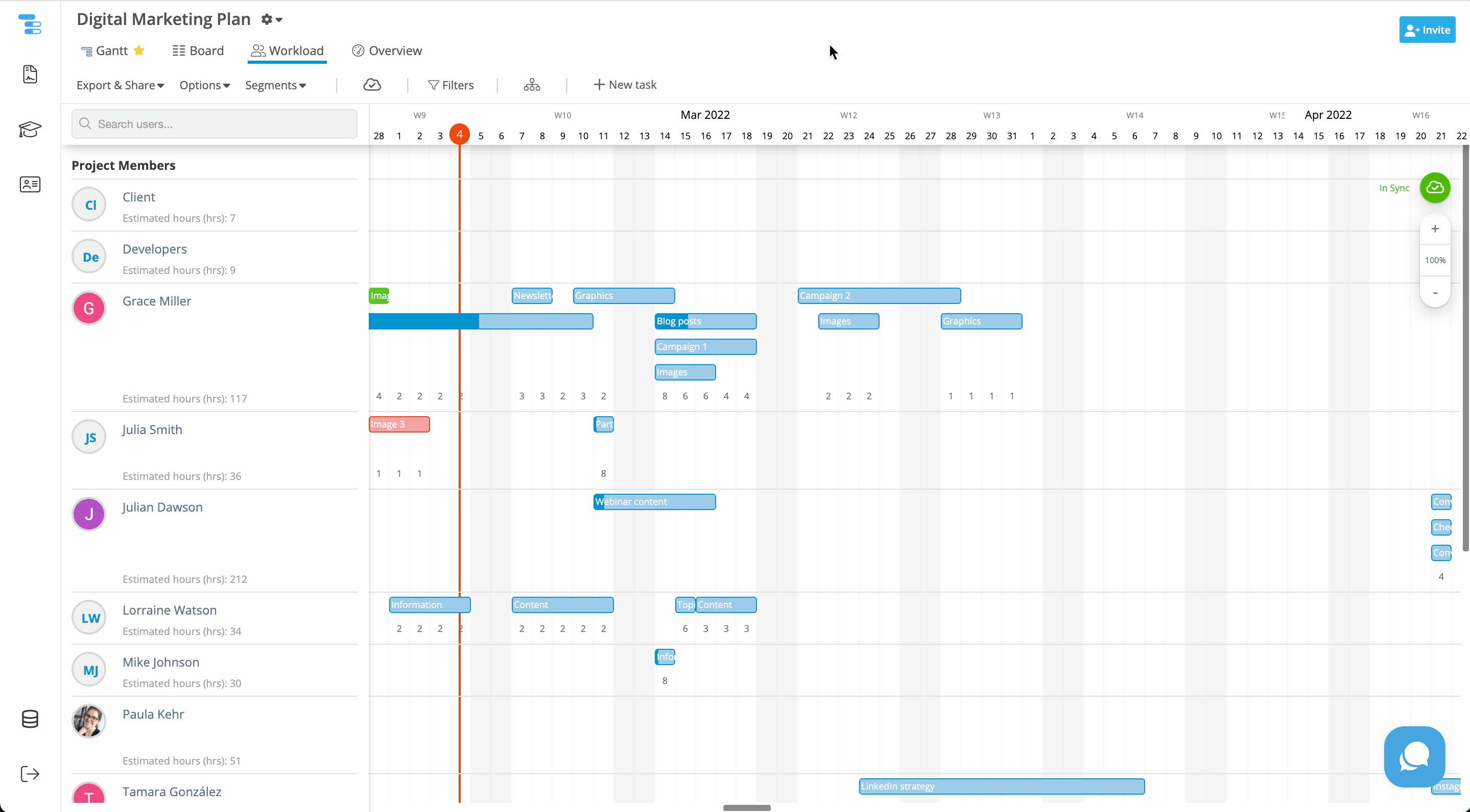 Nova visualização de tarefas