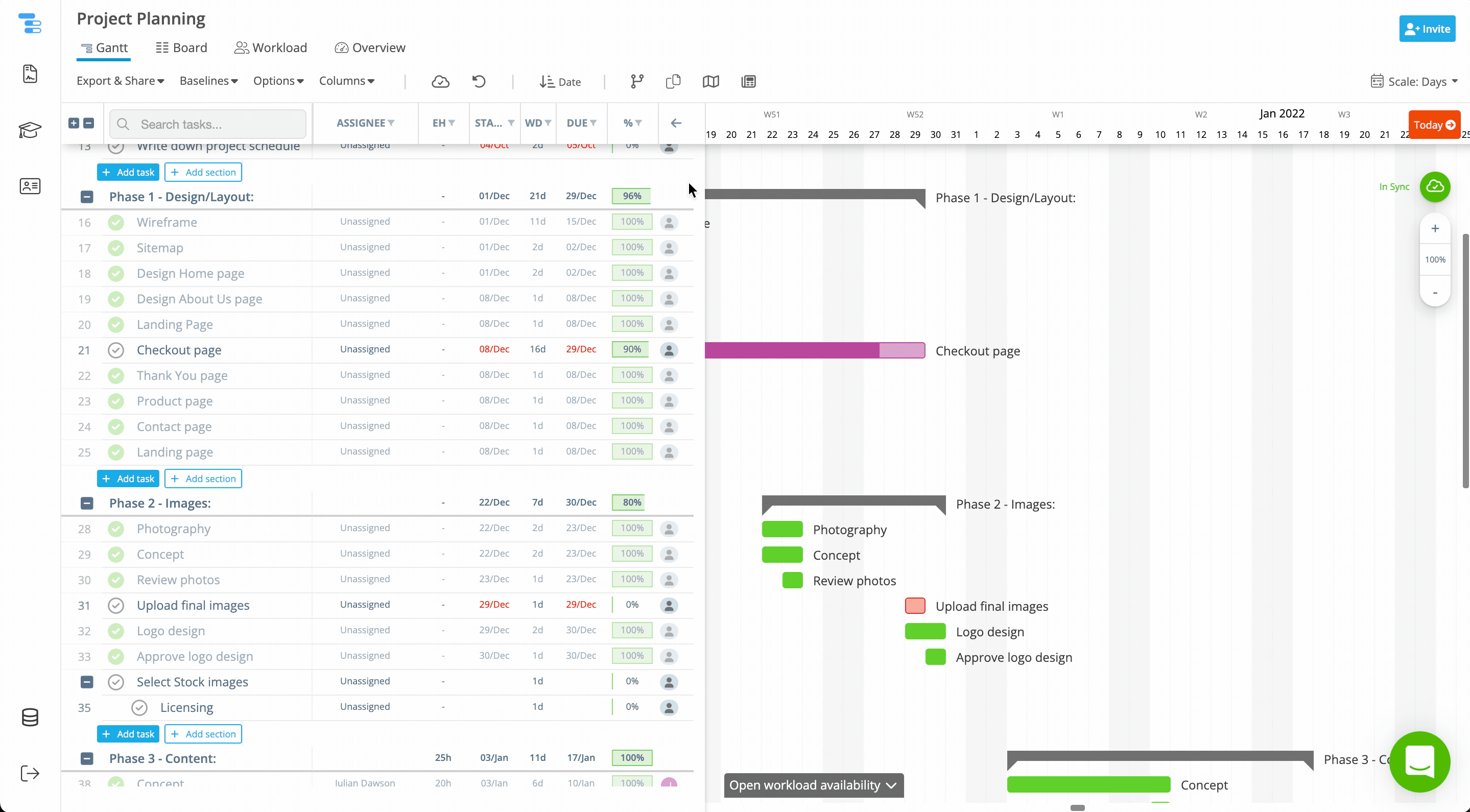 Demonstration of how to right-click on the Gantt chart header to select ‘Highlight Day as Holiday’ or ‘Highlight Day’, showing how holidays and special dates appear on the timeline.