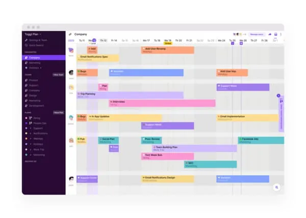 Toggl Plan Example