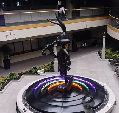 Perfectly clean and disinfected lobby area.