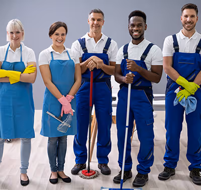 Standby attendants ready to get to work.