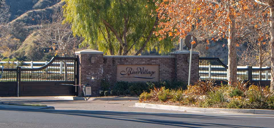River Village Community Entrance.