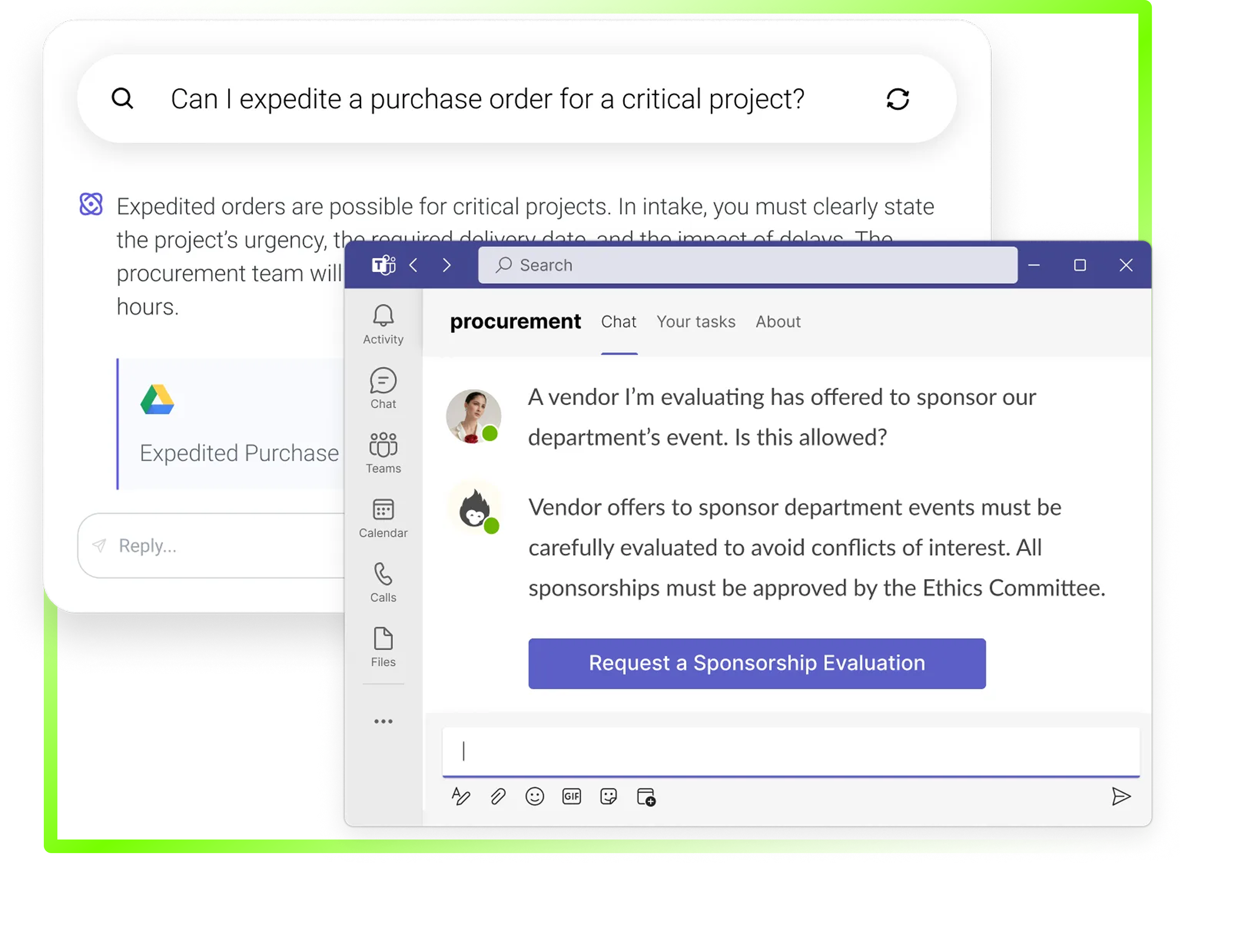 Automate responses to common procurement questions
