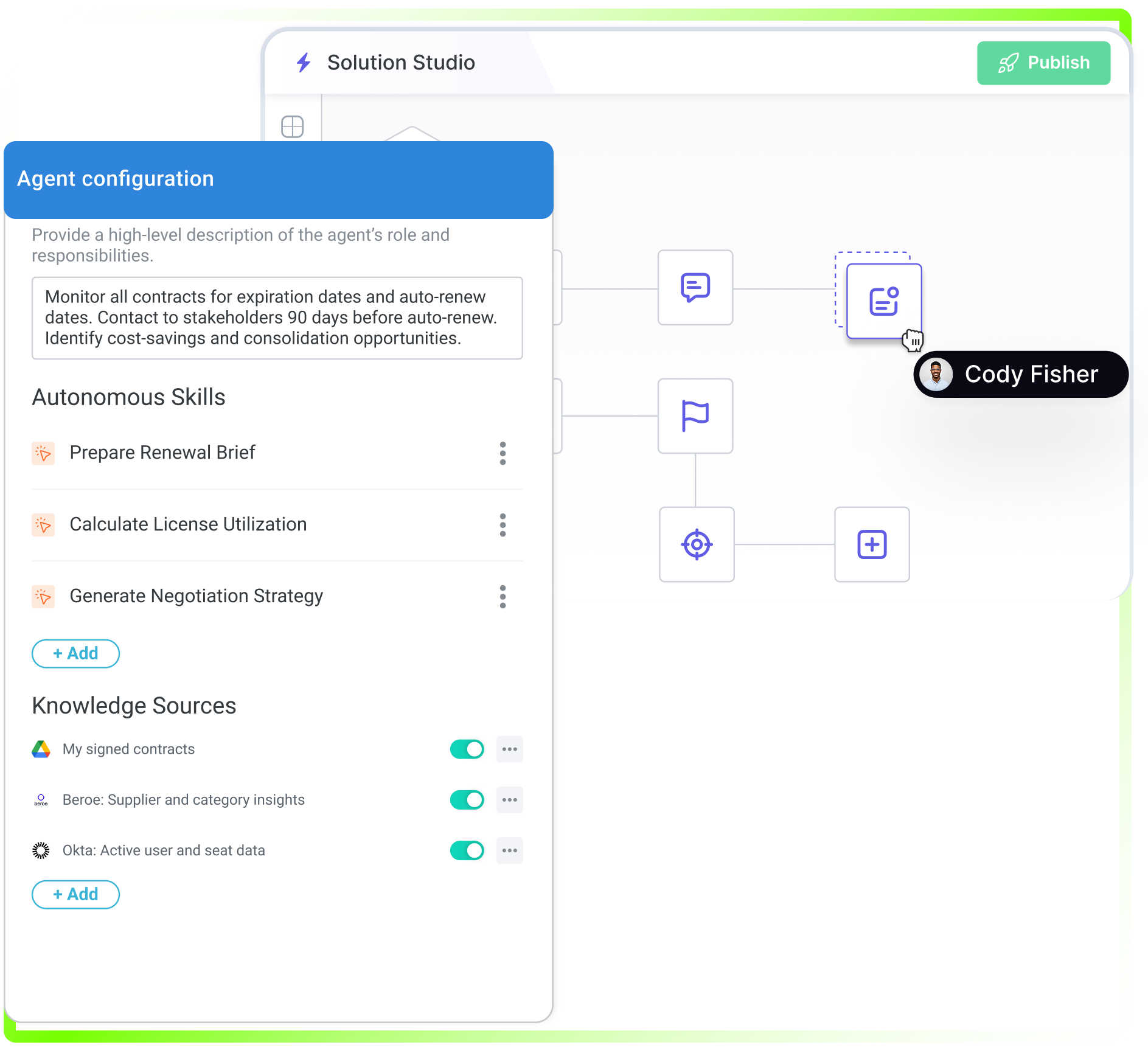 Business-led agent creation and governance