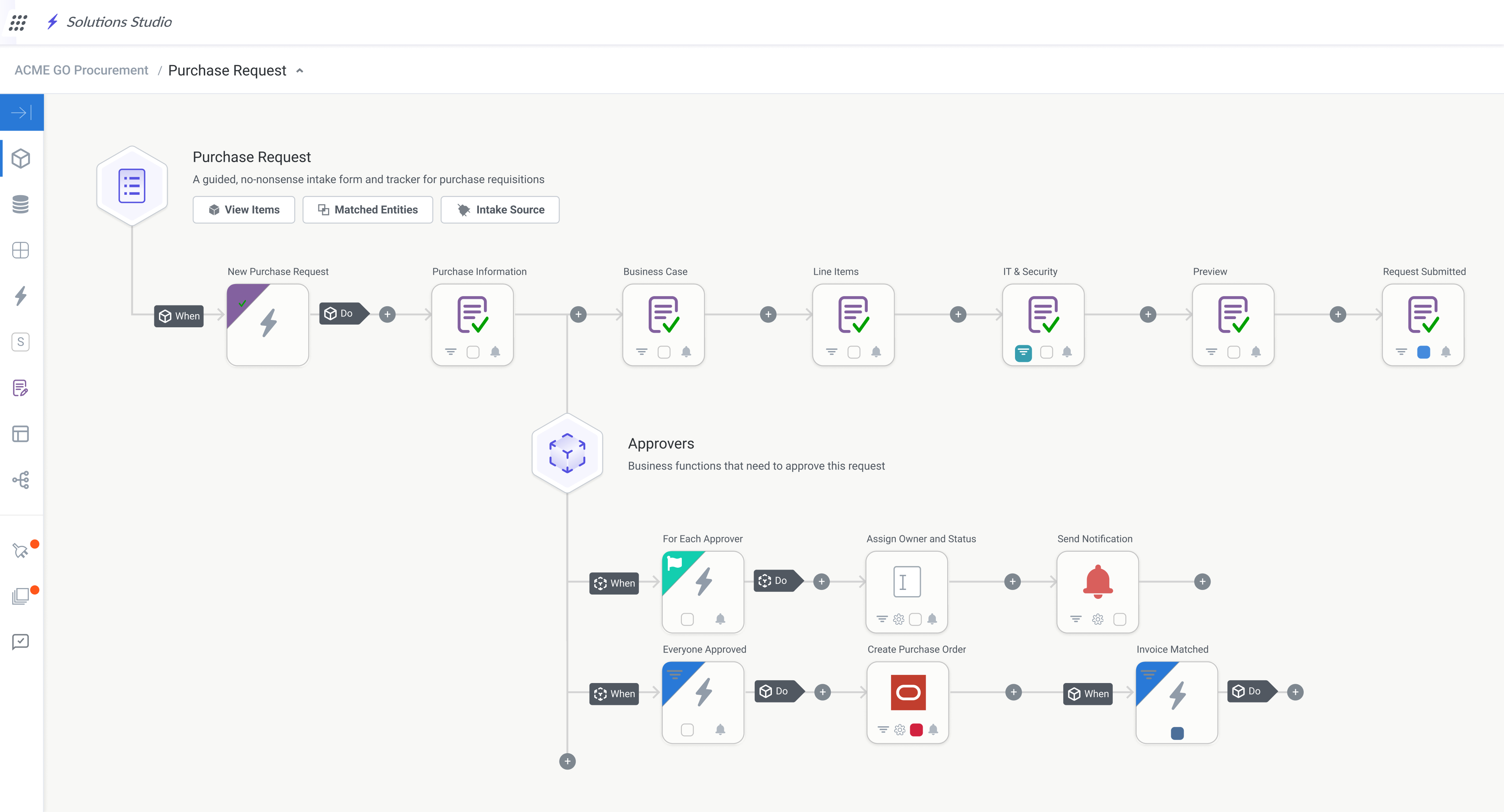 No-code process editor