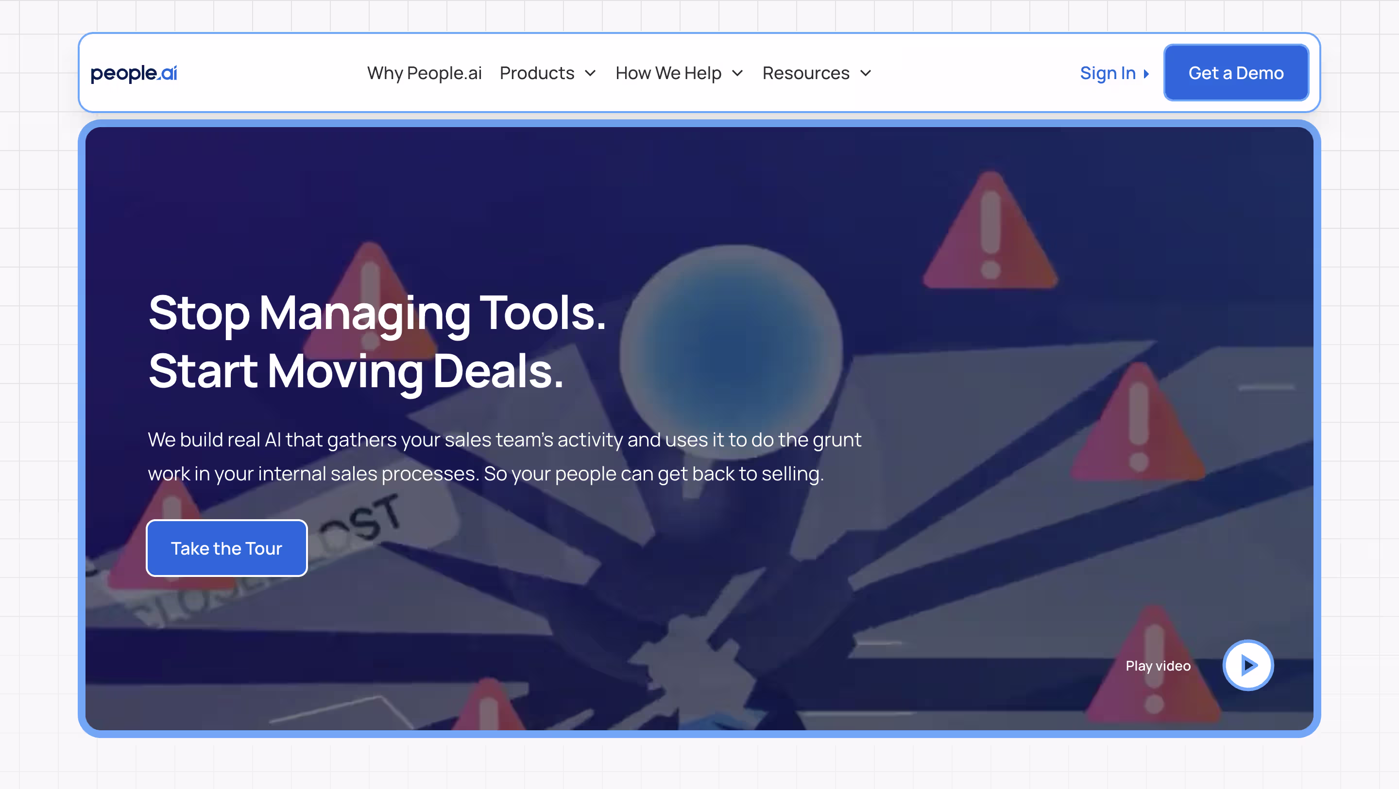 People.ai revenue intelligence platform website hero image