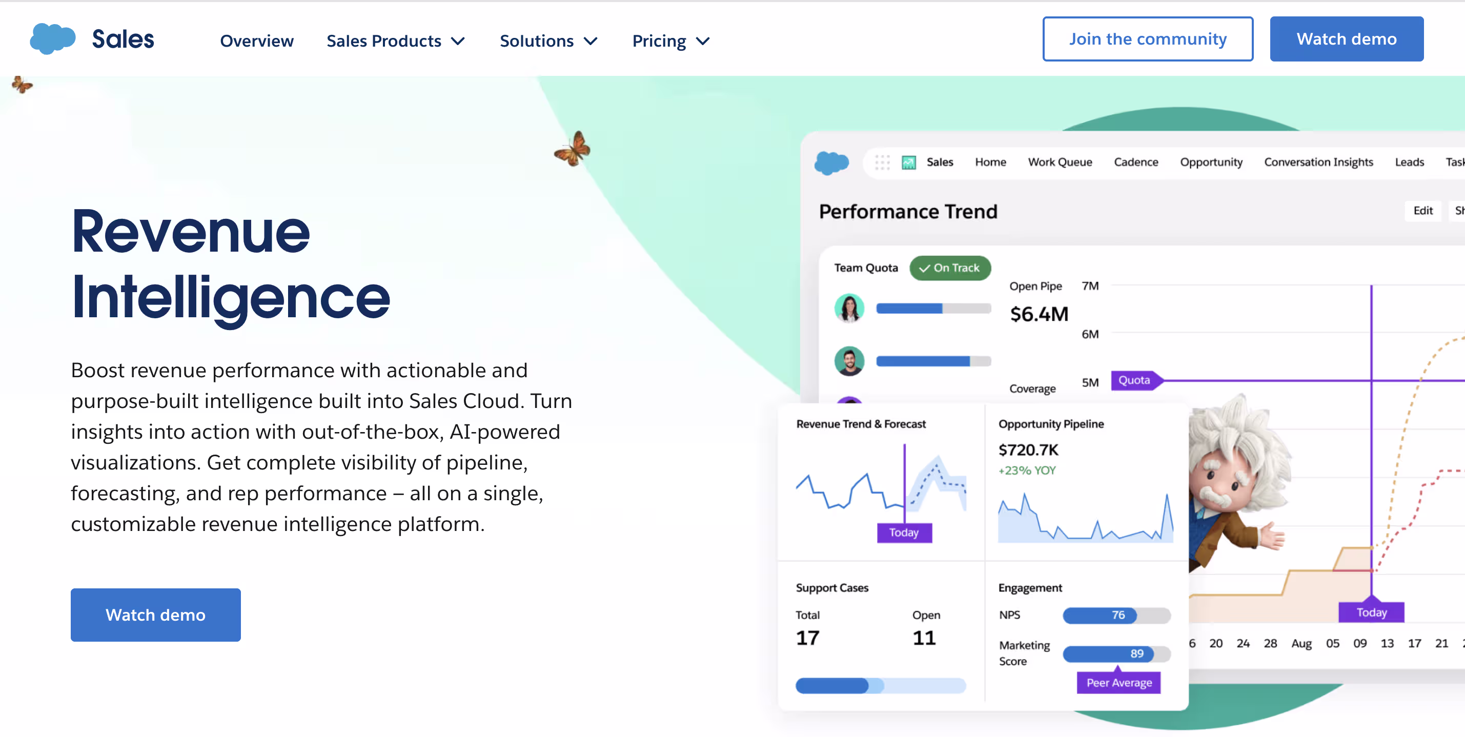 Saleforce revenue intelligence platform website hero image