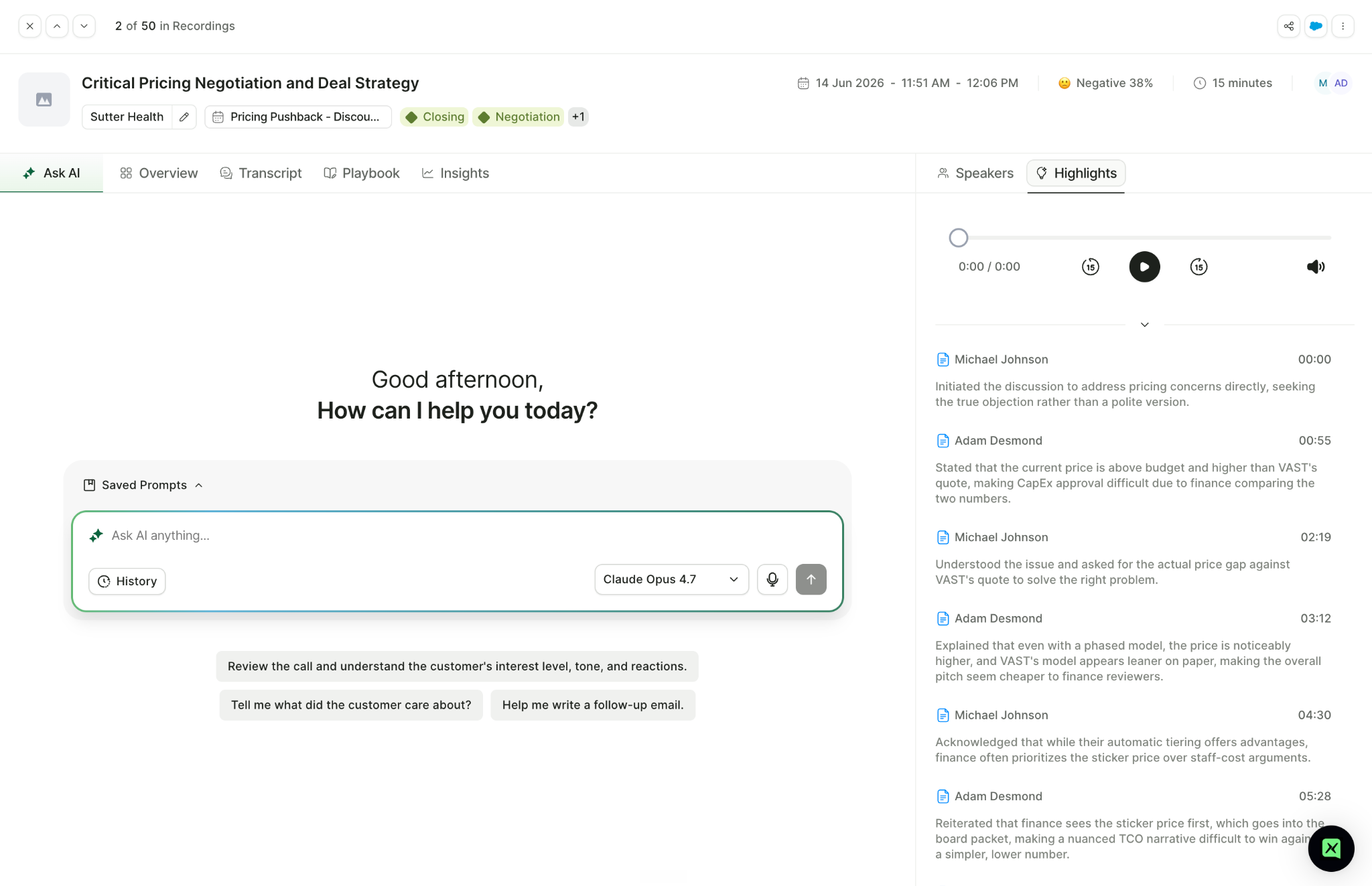 Ask AI on every recording