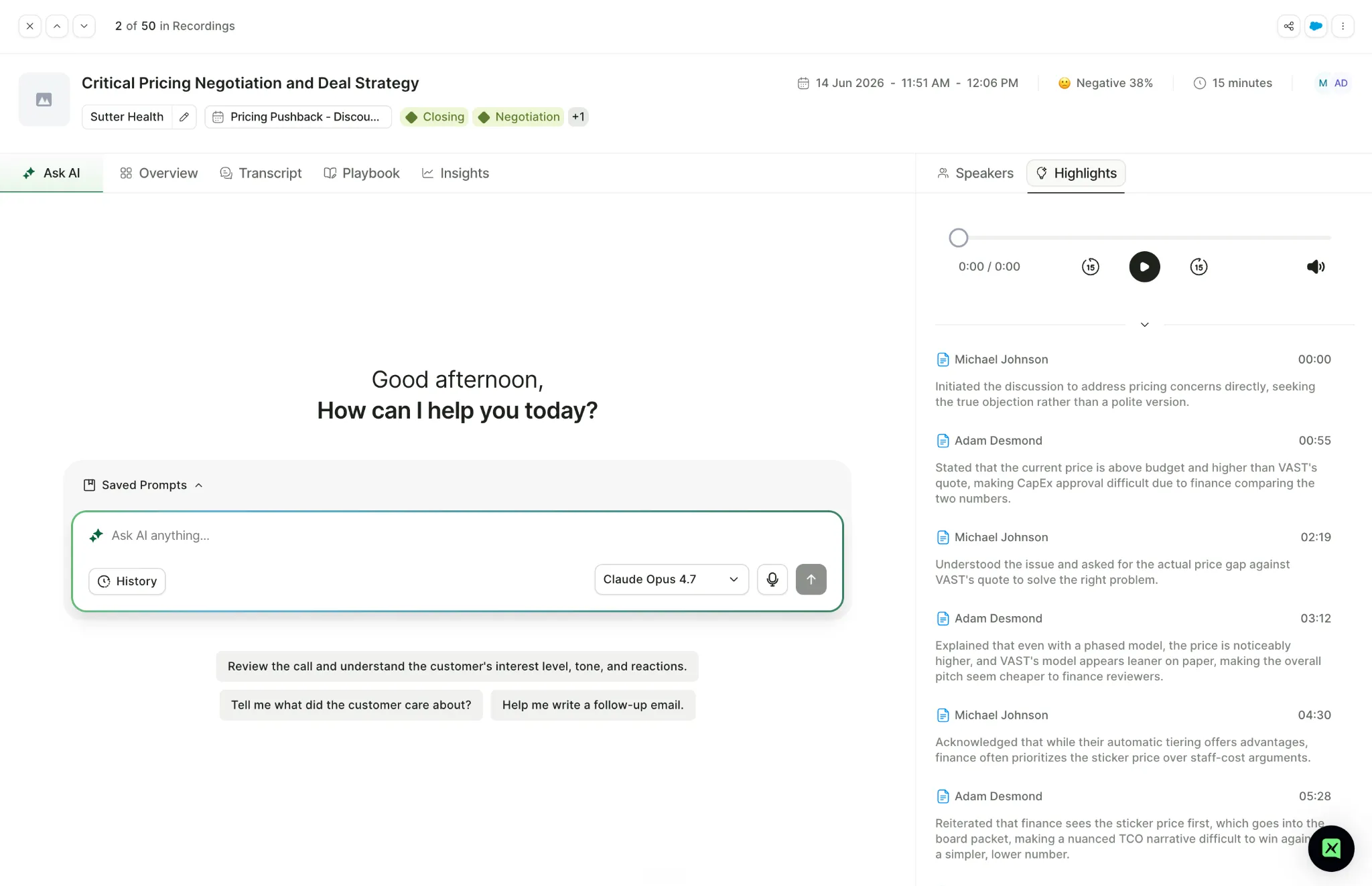 Ask AI on every recording