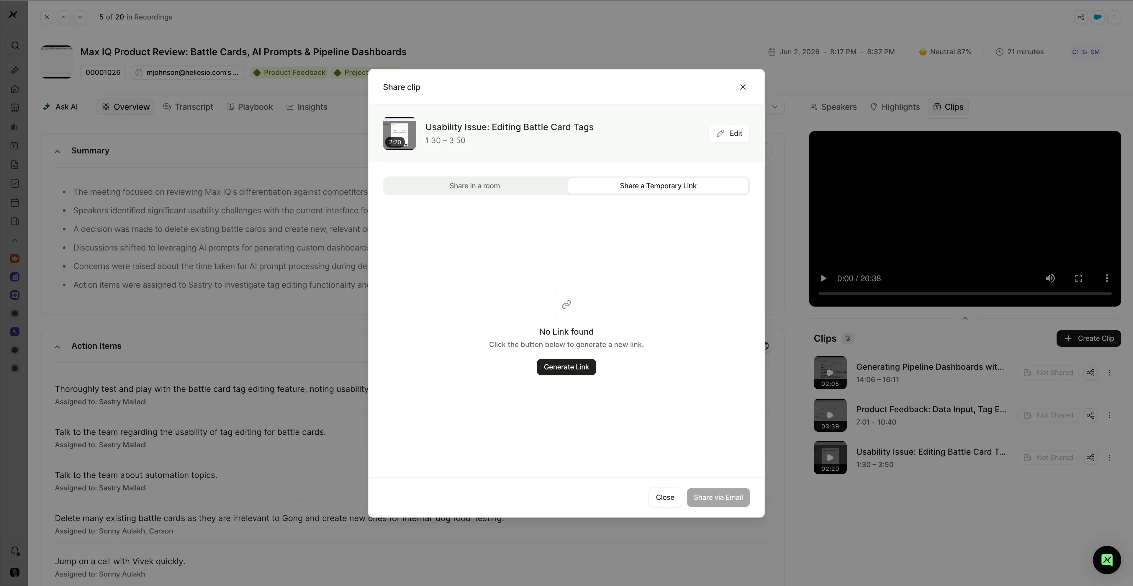 Clip sharing 