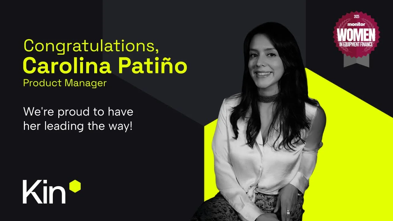 Carolina Patiño, Kin Analytics Product Manager, reconocida en Top 50 Women in EF por su visión en Underwriting Automation Equipment Finance y el futuro de la suscripción con IA.
