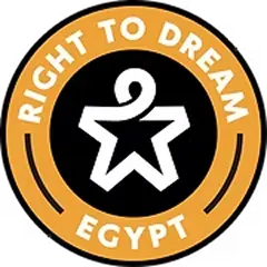 Circular logo with text 'Right to Dream Egypt' surrounding a stylized star design.