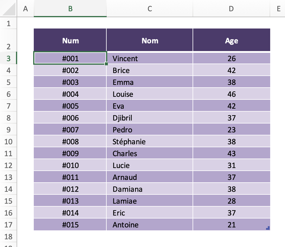 TEXTE + LIGNE = Numérotation parfaite de notre tableau