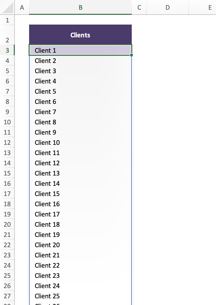 Grâce à une fonction SEQUENCE et de l'ajout de texte on a créé notre liste de 1000 clients !