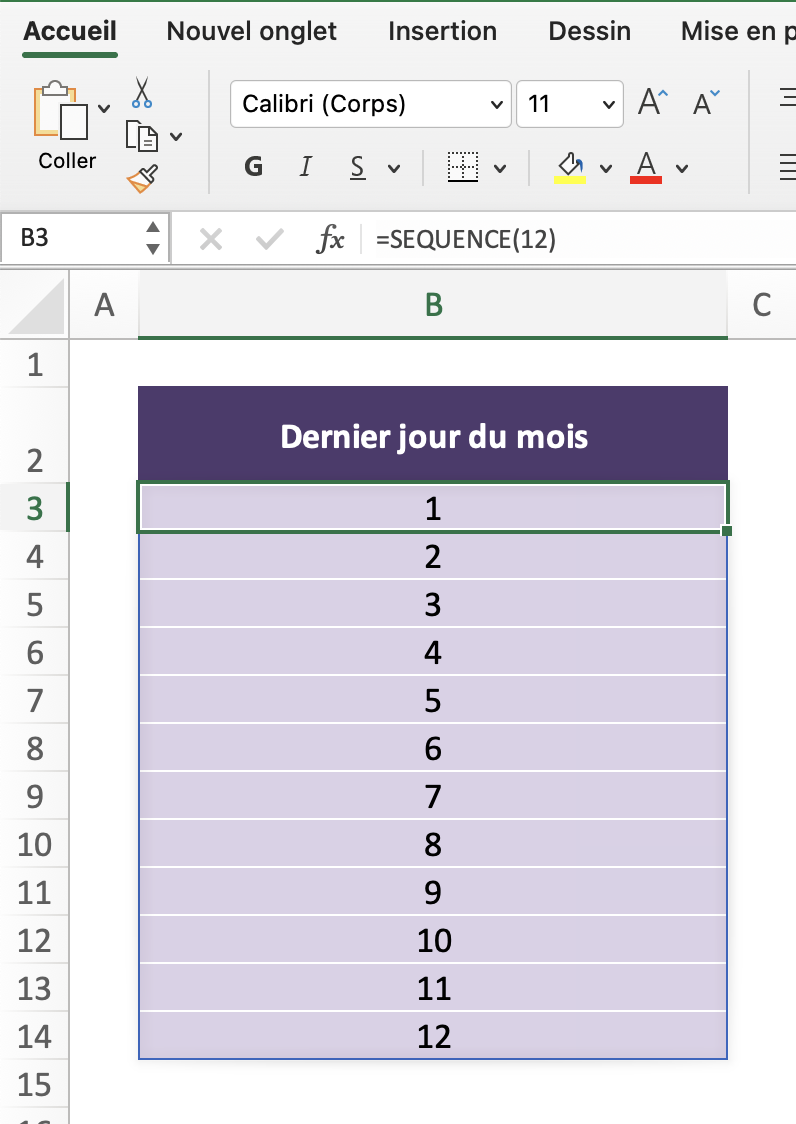 La fonction SEQUENCE, pionnière du modern Excel