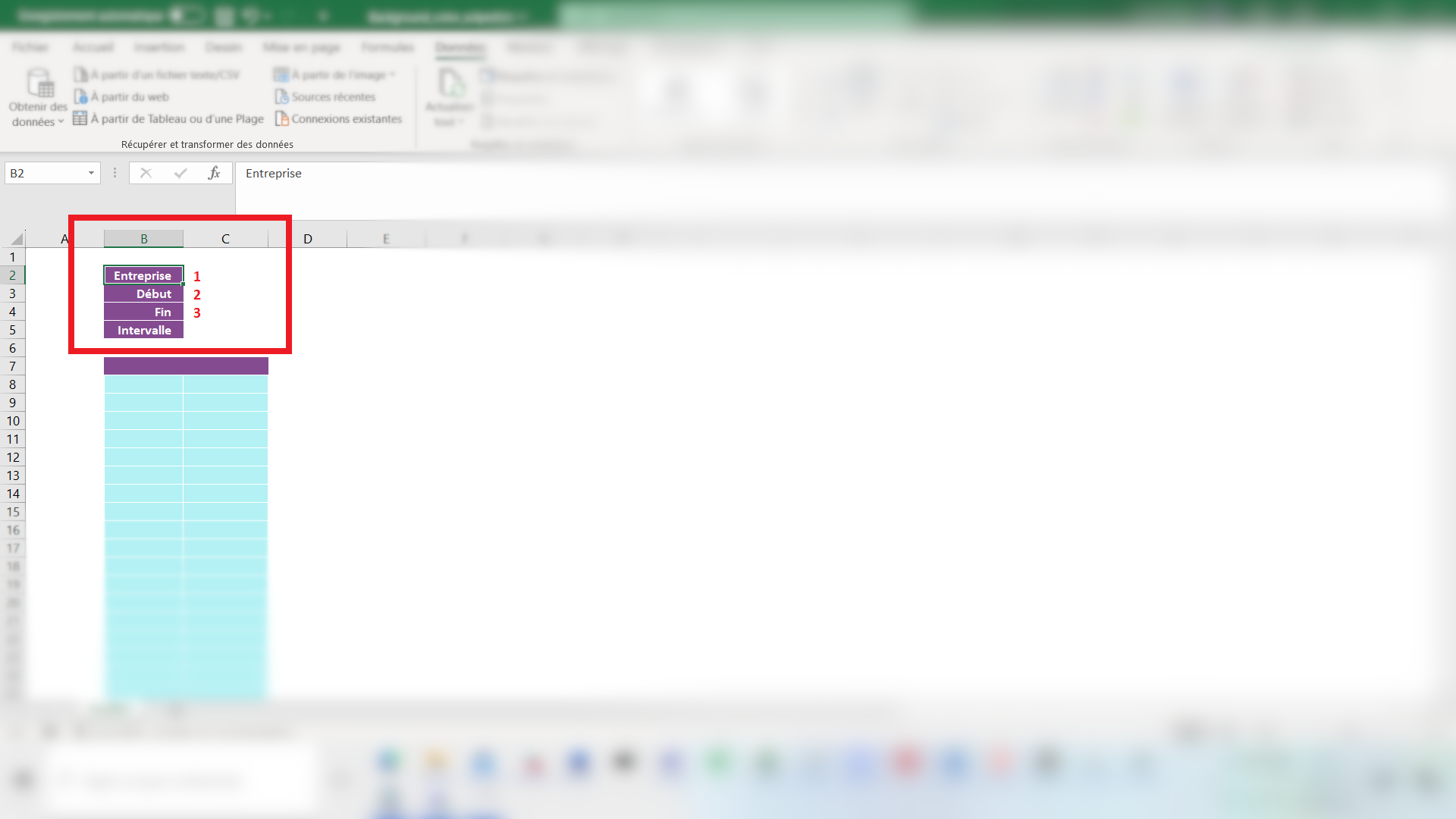 Organiser un premier tableau Excel