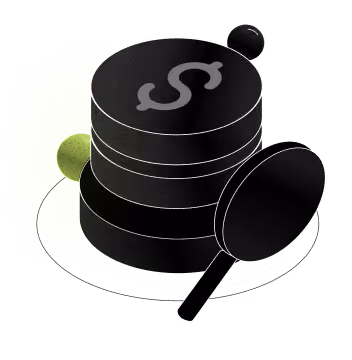 Black shaving brush and razor beside a stack of black circular containers with a stylized letter S on the top container.