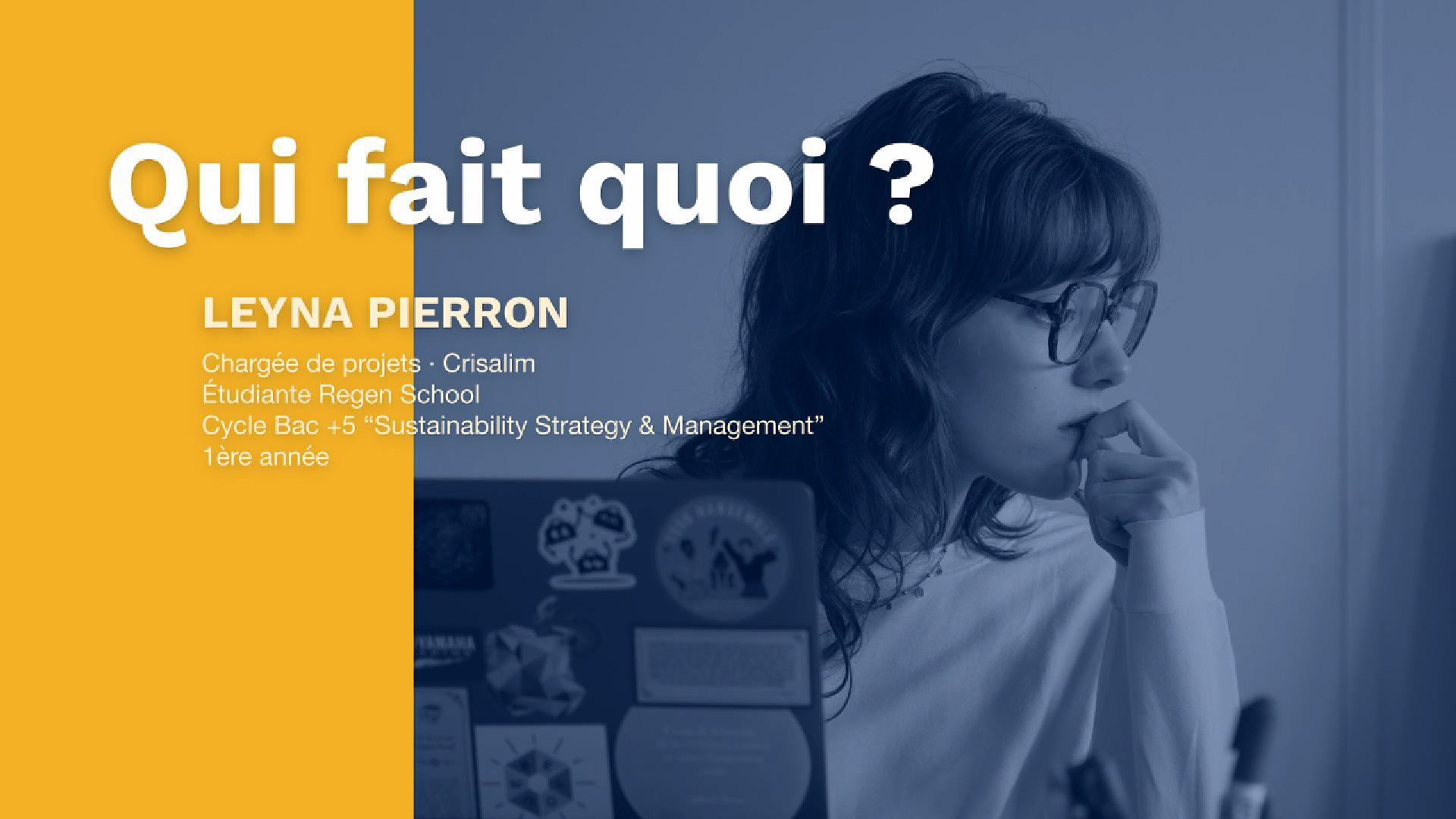 L’interview de Leyna - Chargée de projets chez Crisalim
