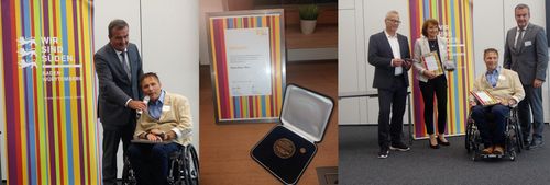 Übergabe Urkunde und Goldmedaille für Hans-Peter Matt für Touristische Leistungen