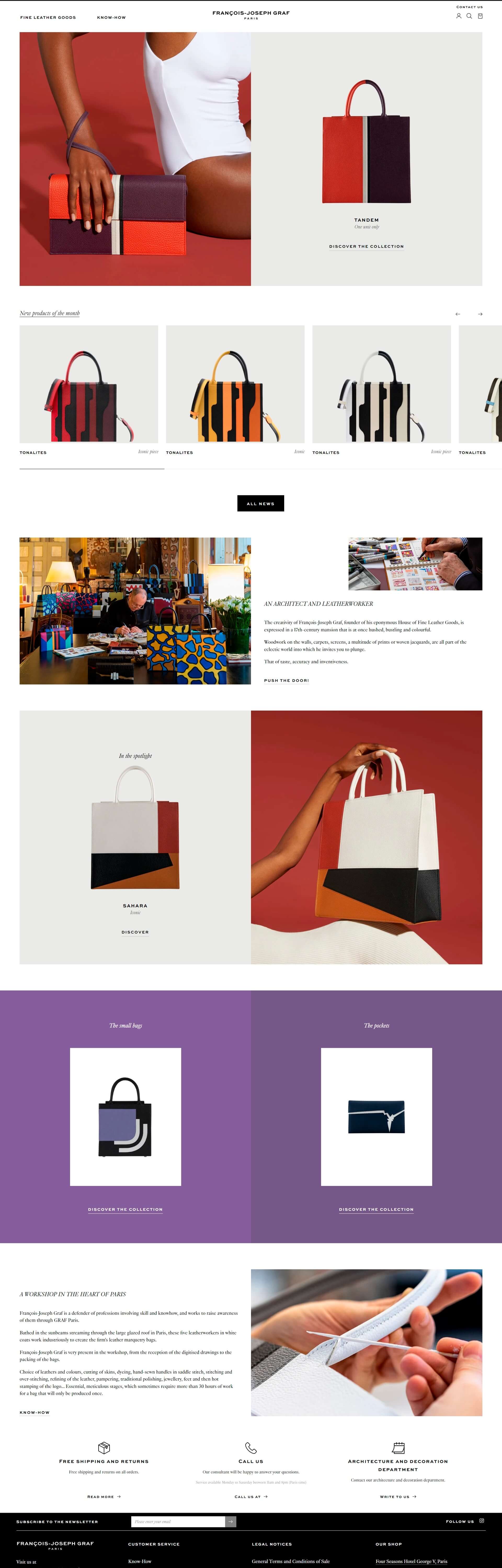 Homepage from the site «François-Joseph Graf»; Main color: Violet; Background color: White