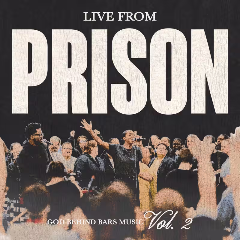 God Behind Bars Music Vol. 1, Live from Angola Prison album cover showing inmate worshiping on his knees