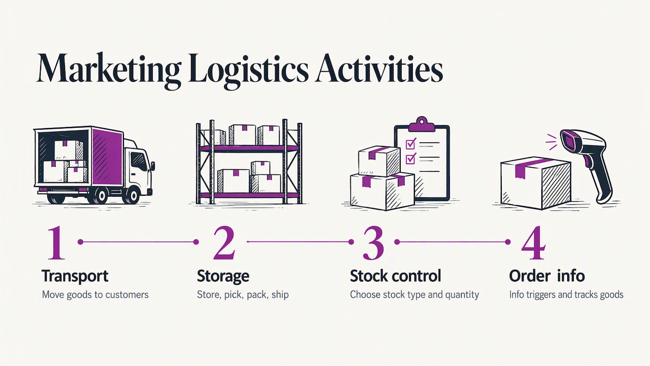 Four connected marketing logistics activities