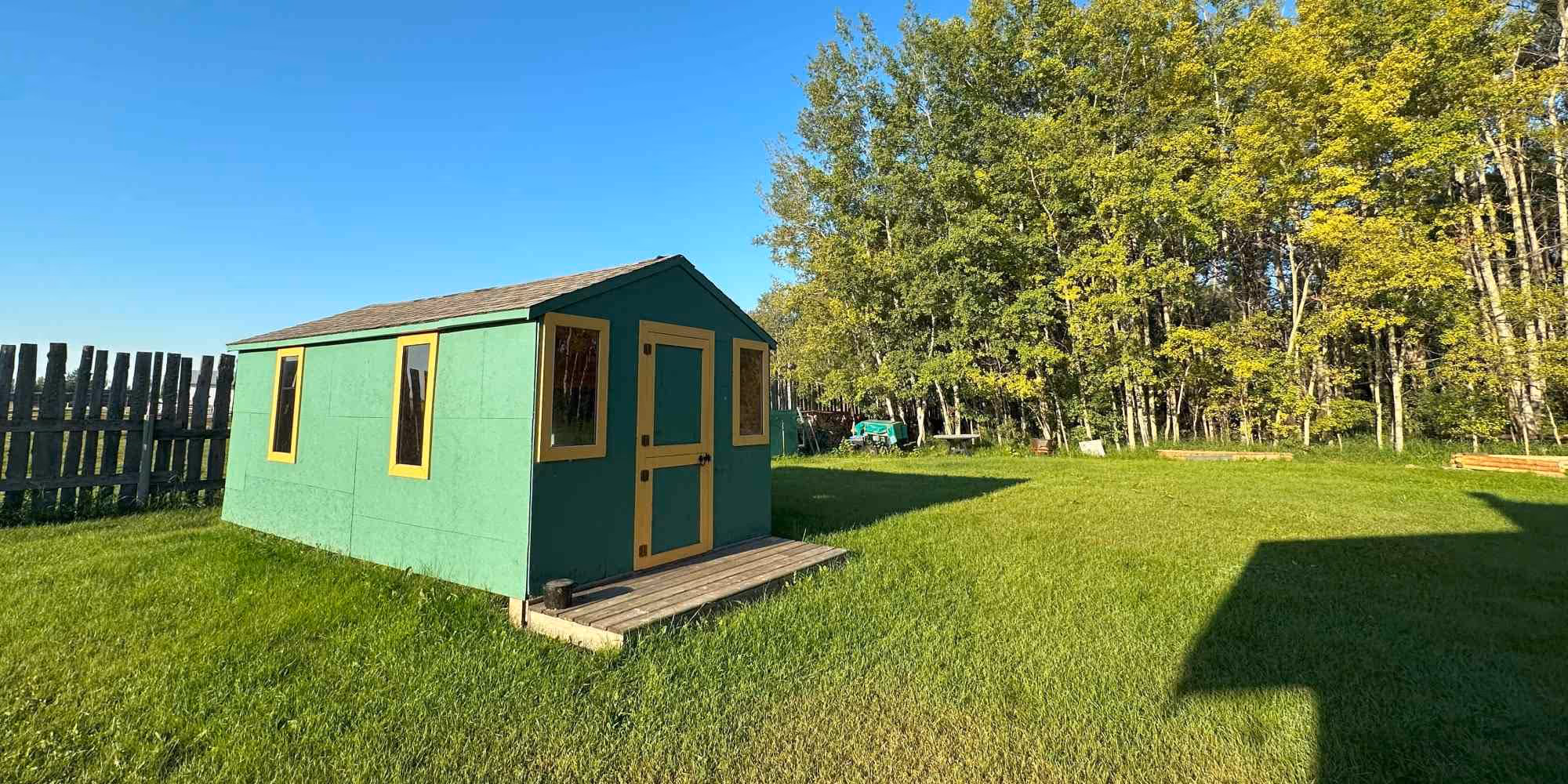 Westward view of the nature school playhouse