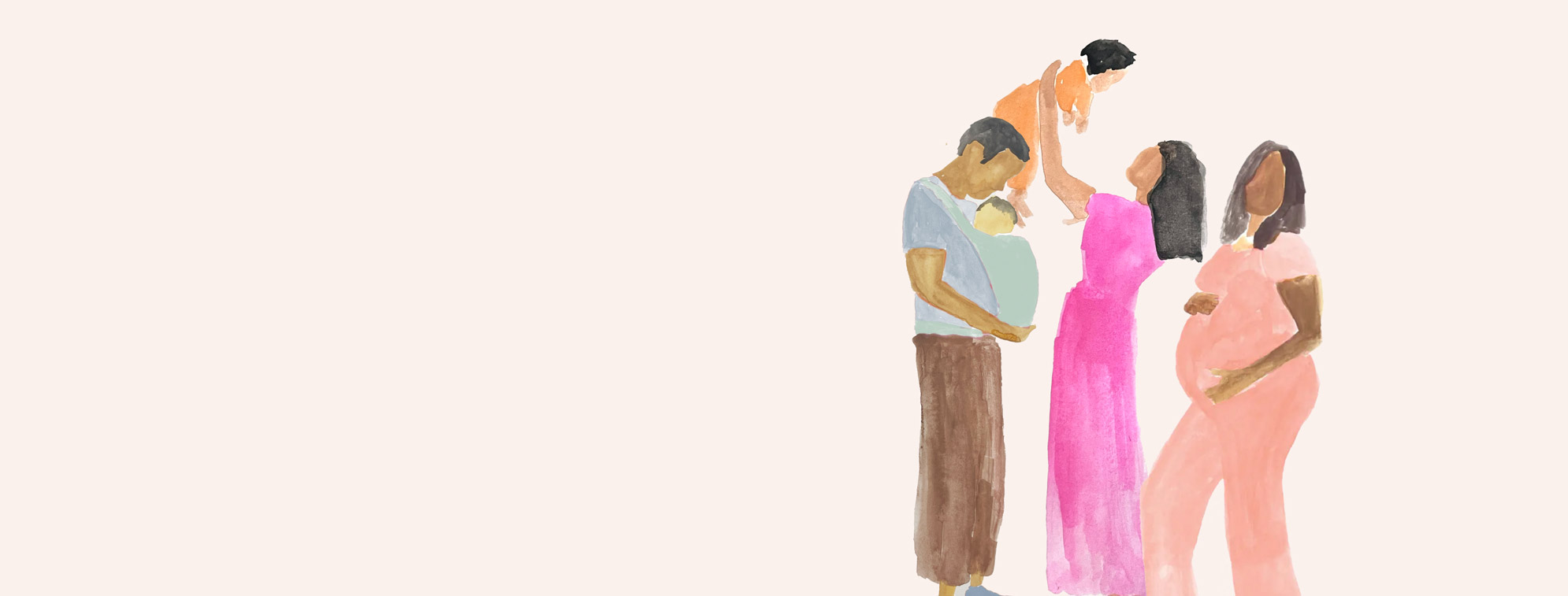 A mother holds a new-born baby and her young son. The Perinatal Mental Health Week Logo appears on the left of the image.