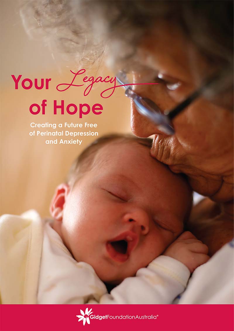 Cover image of the brochure featuring grandmother kissing her infant grandchild on the forehead lovingly.