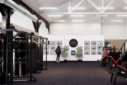 Exterior rendering of the Progressive Motion Physical Therapy building