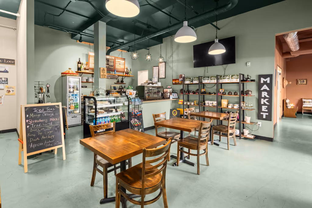 Coffee bar and espresso counter at Kaffa