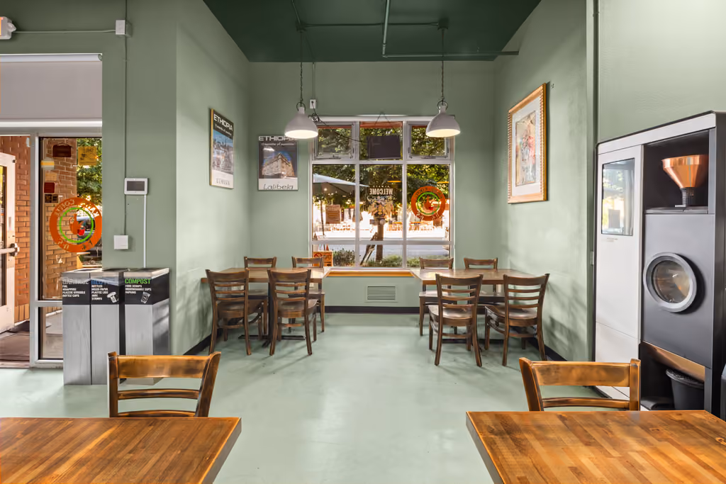 Ethiopian coffee and food service at Kaffa Coffee & Wine Bar