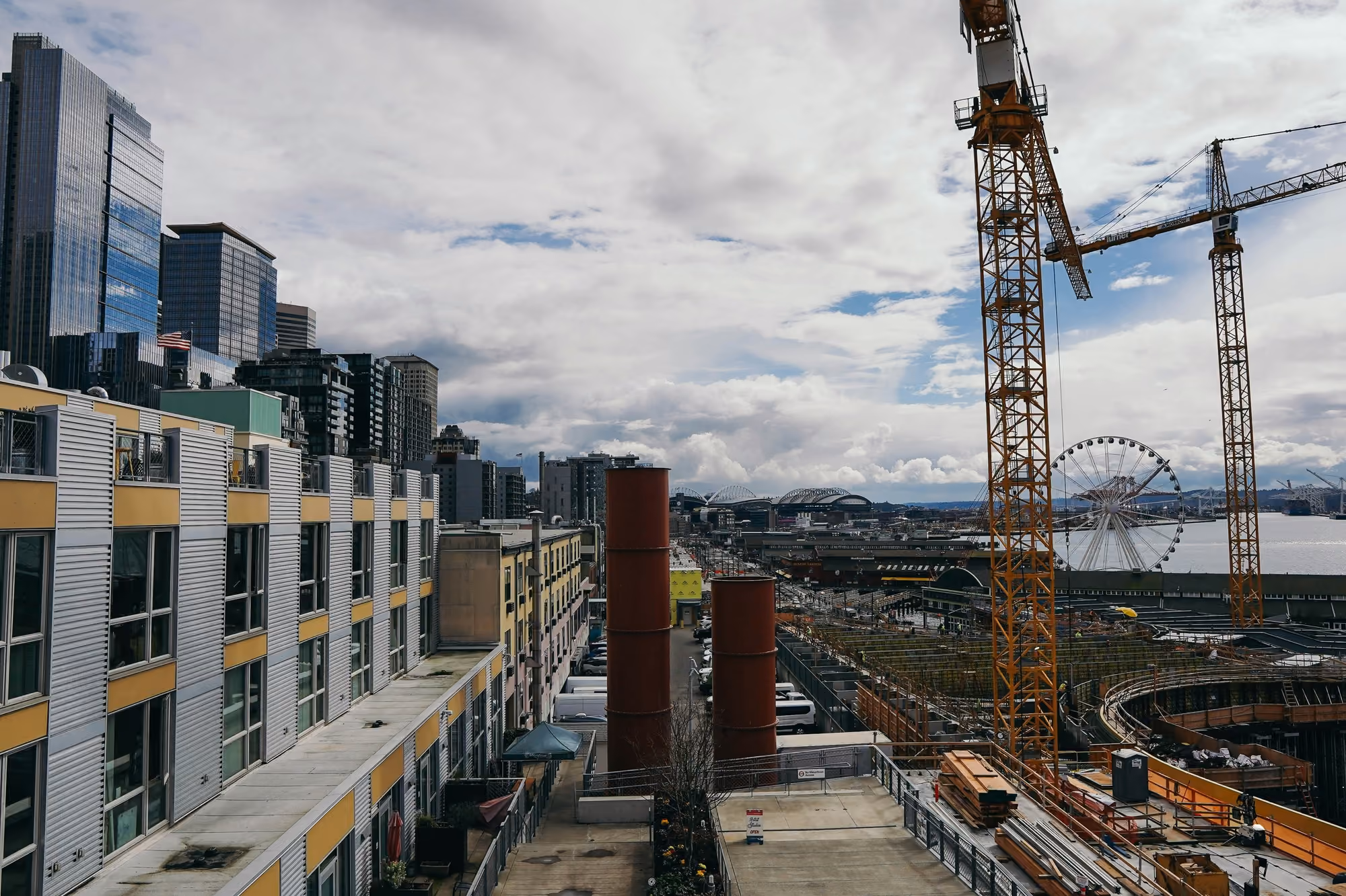 Multi-unit residential building under construction.