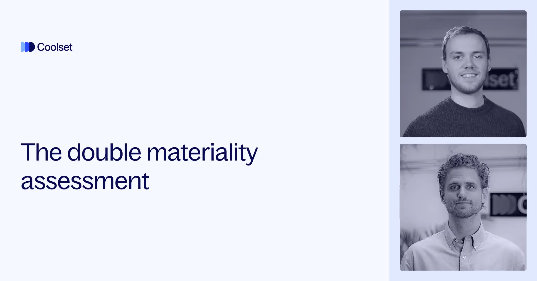 Cover of the double materiality assessment webinar