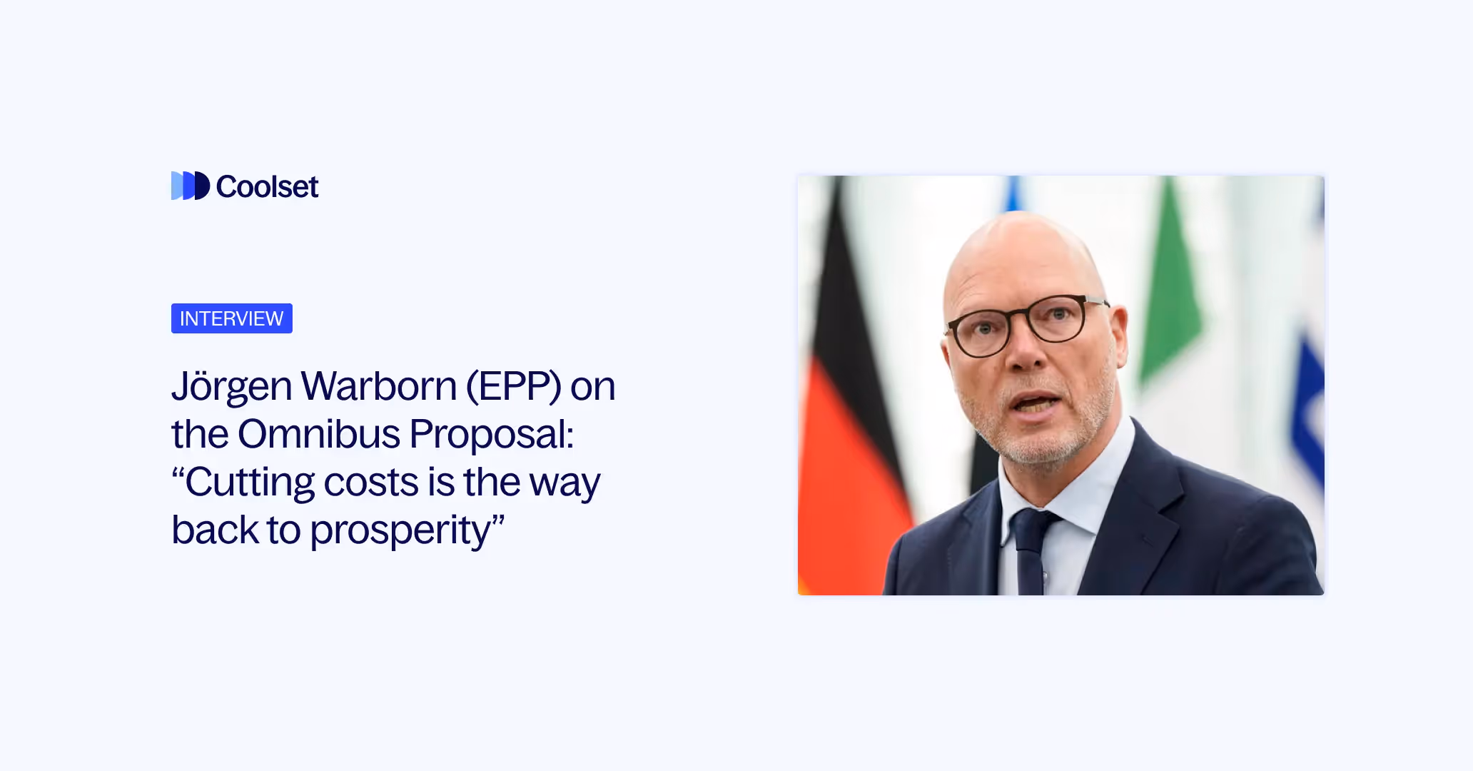 Jörgen Warborn (EPP) on the Omnibus Proposal: “Cutting costs is the way back to prosperity”
