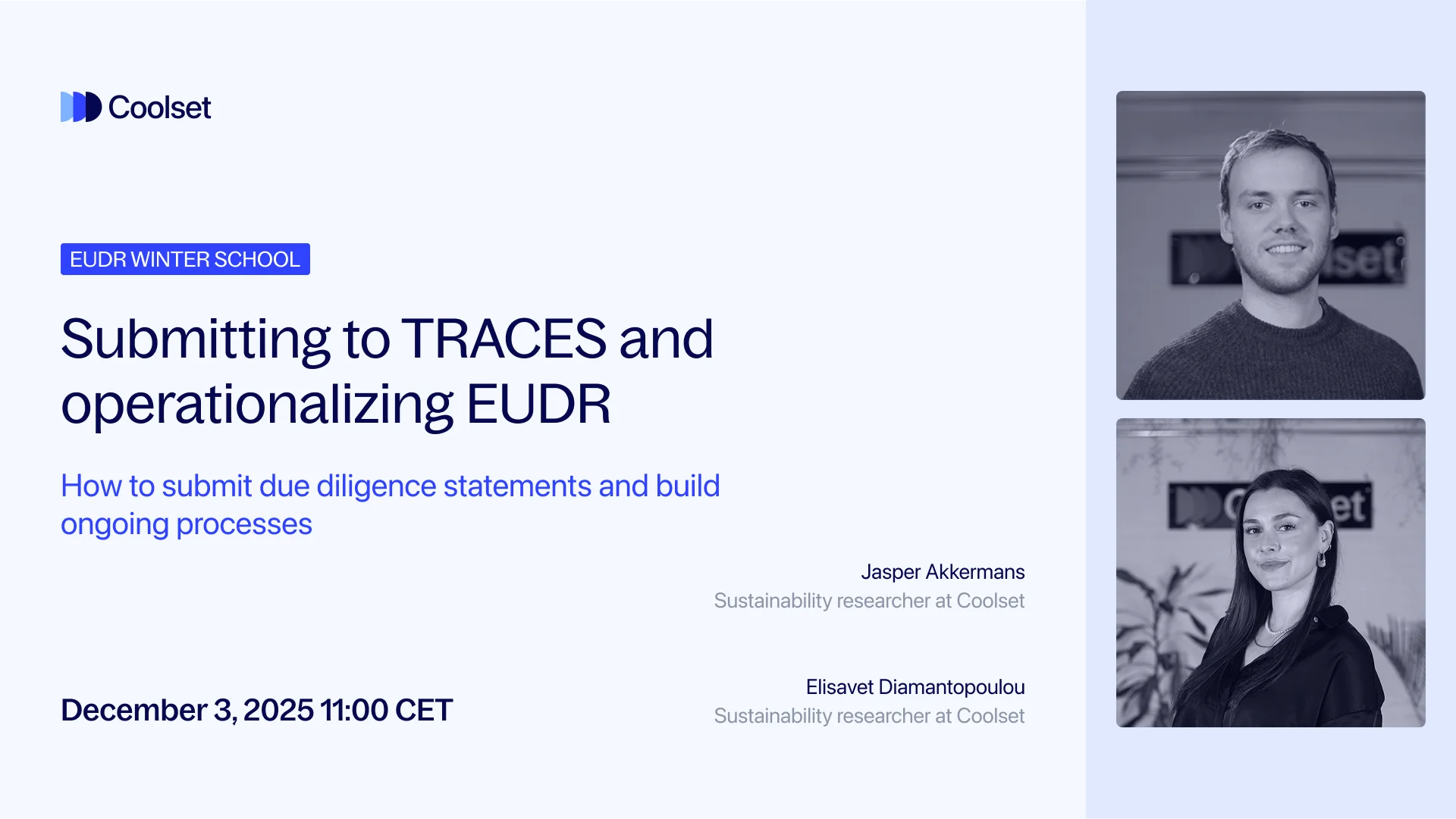 Submitting to TRACES and operationalizing EUDR webinar banner