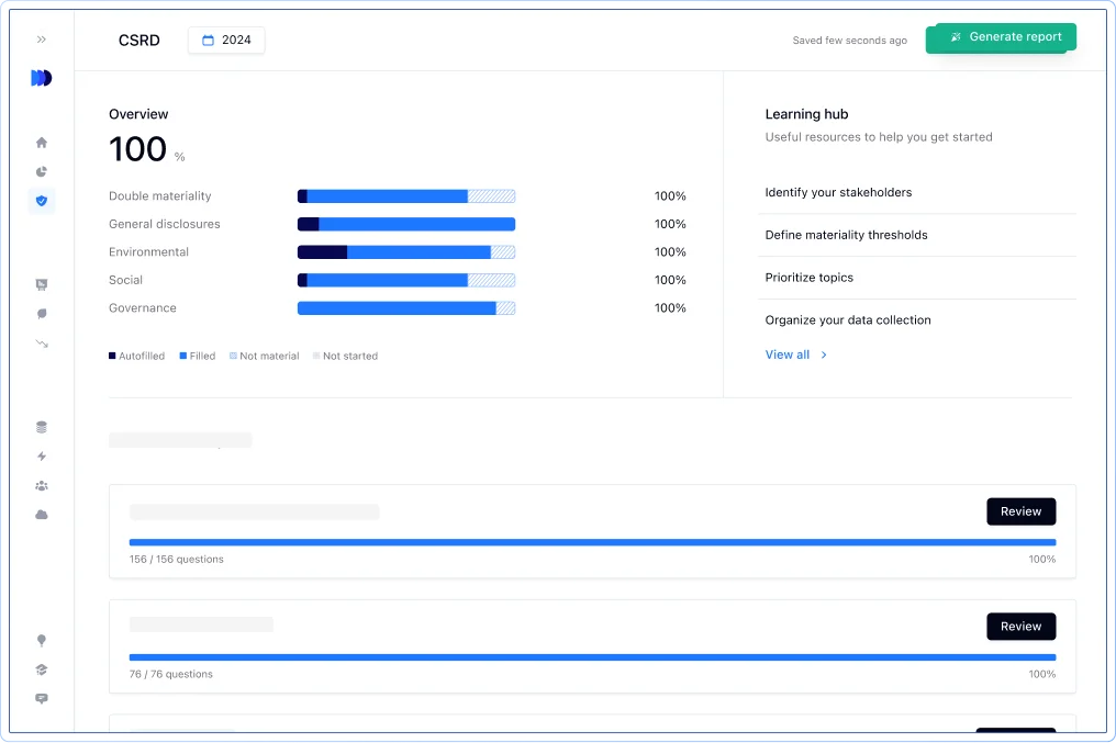 Coolset CSRD reporting solution overview