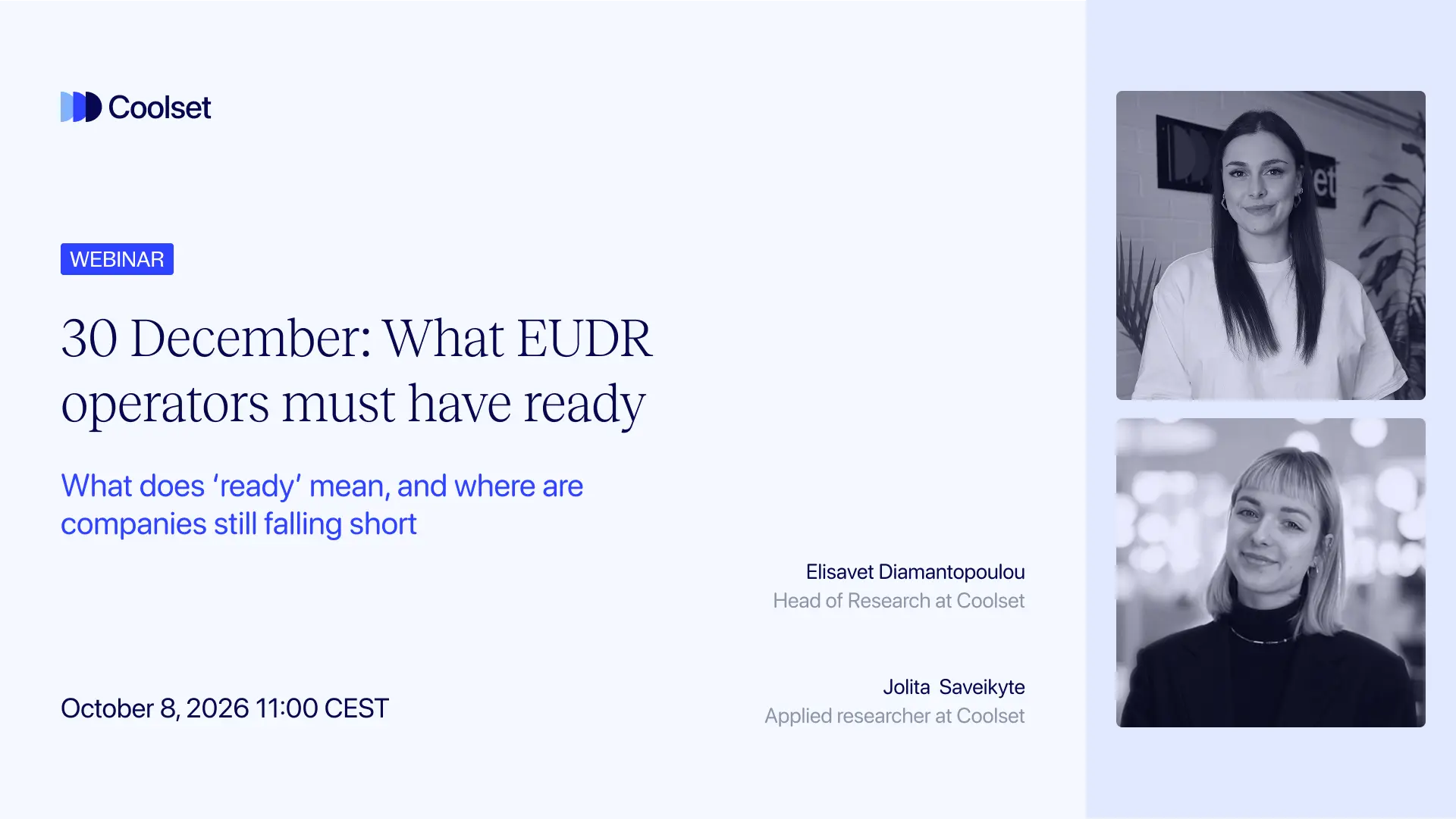 Coolset webinar: what EUDR operators must have ready by 30 December 2026