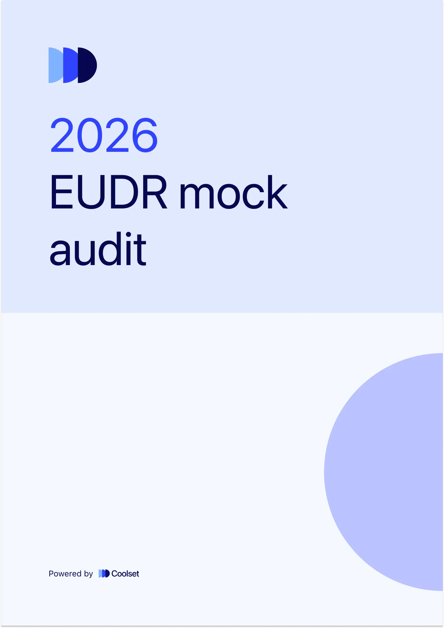 Coolset EUDR mock audit template in Excel, showing the evidence matrix with statuses per sampled DDS