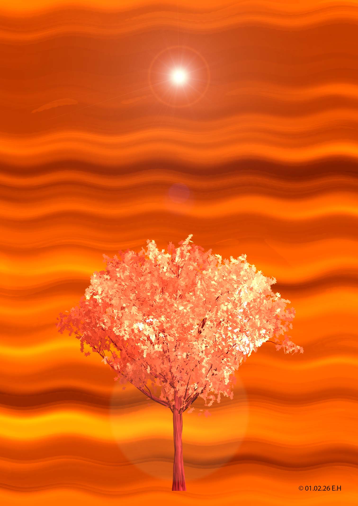 Digitalt kunstverk av Egil Hovda: Bildene mine er som regel svært fargerike. Jeg ser ikke for meg bildene før jeg setter i gang, så de blir til etterhvert som jeg arbeider med dem.