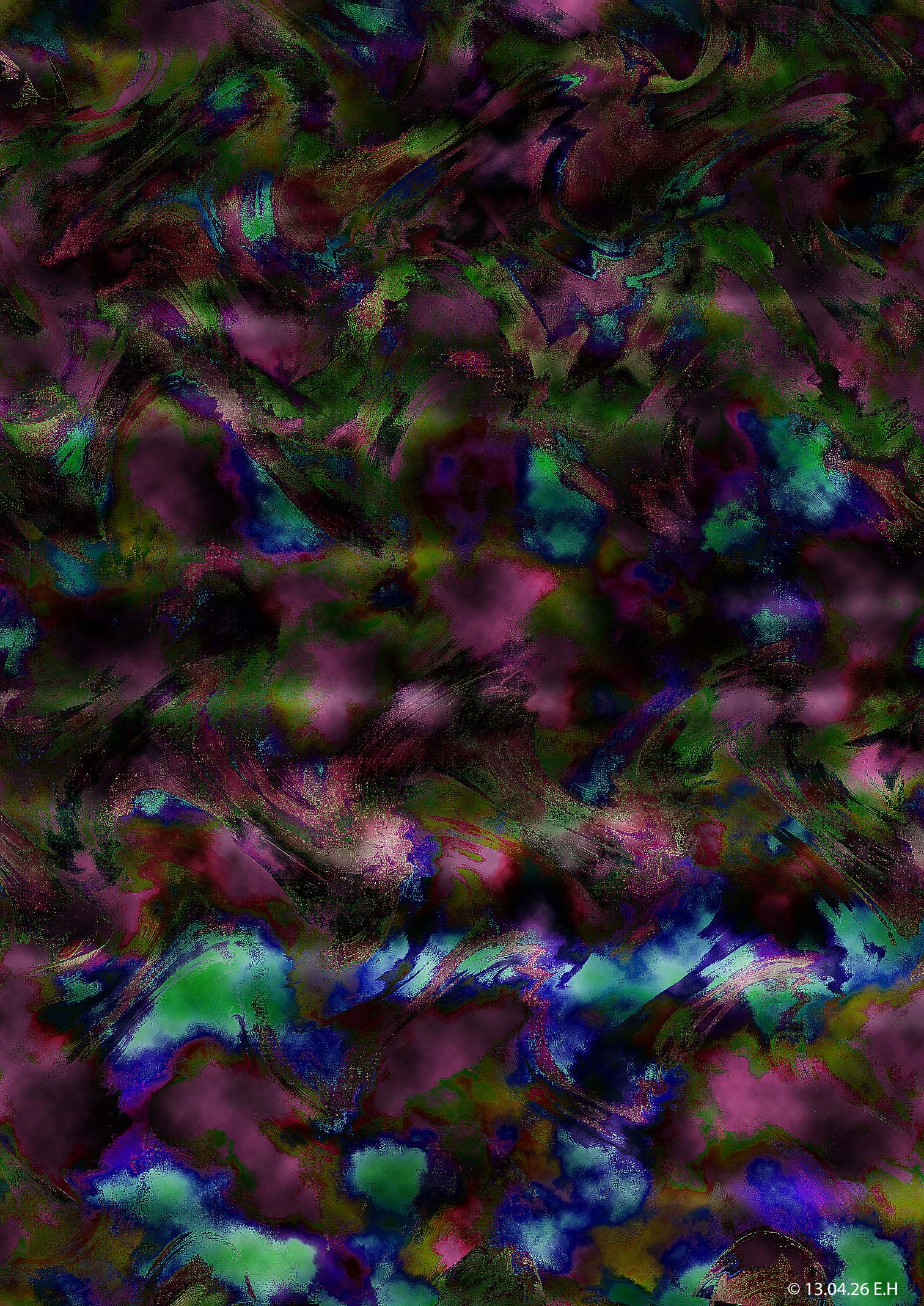 Digitalt kunstverk av Egil Hovda: Bildene mine er som regel svært fargerike. Jeg ser ikke for meg bildene før jeg setter i gang, så de blir til etterhvert som jeg arbeider med dem.