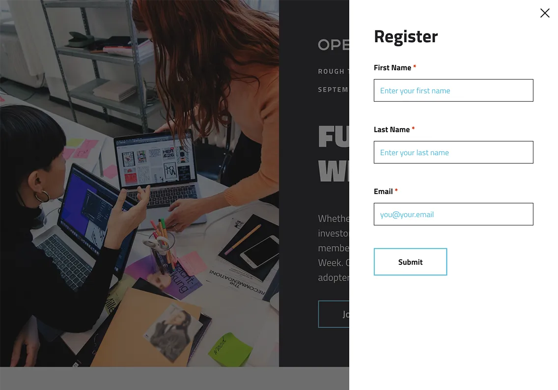 Theme Registration Form Template
