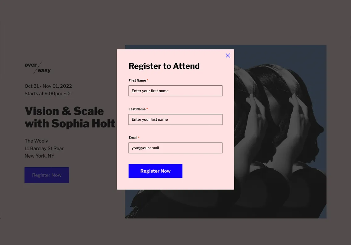 Theme Registration Form Template