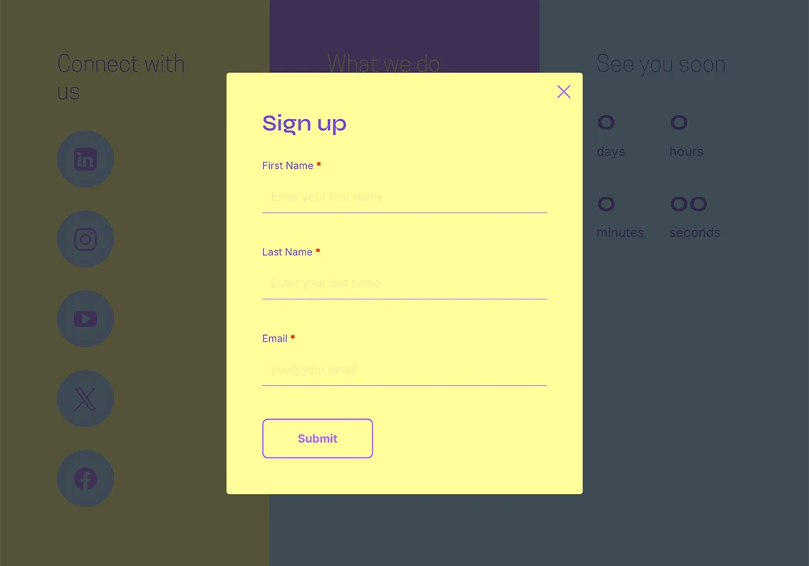 Theme Registration Form Template