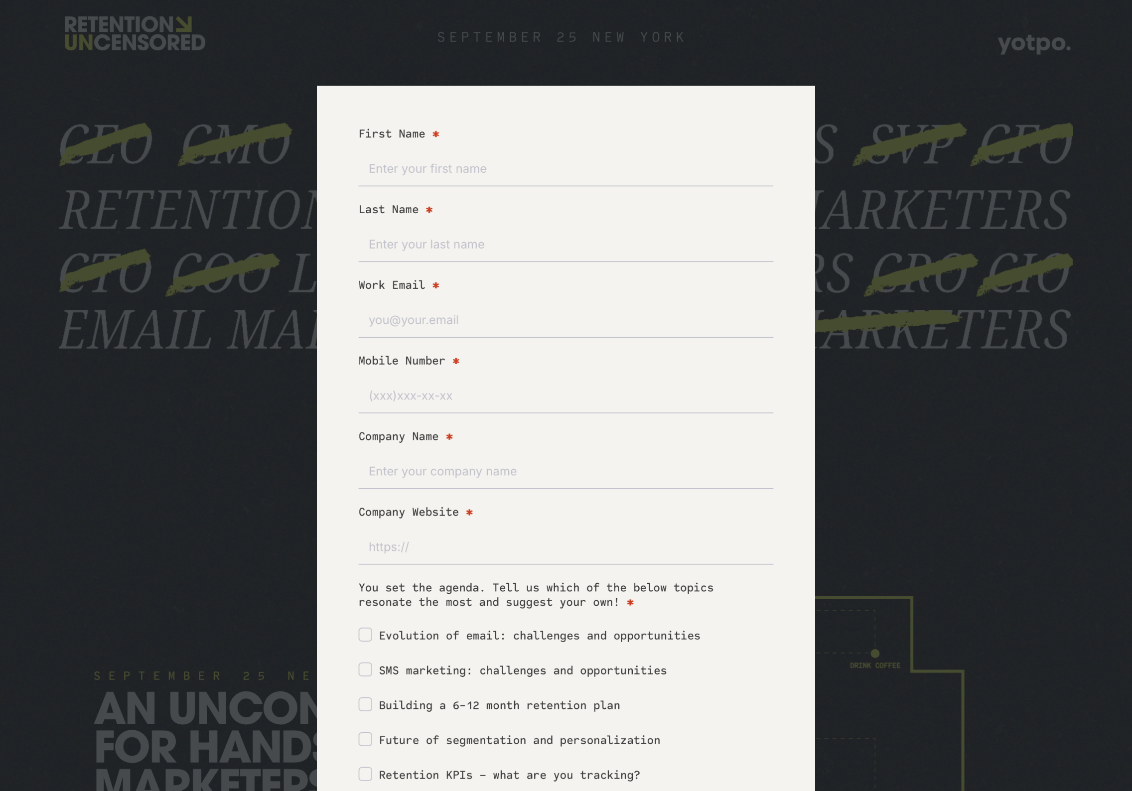 Theme Registration Form Template