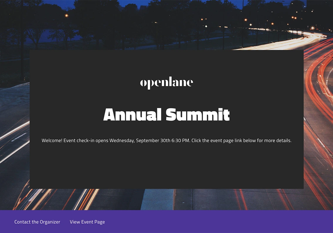 Theme Virtual Event Check-In
