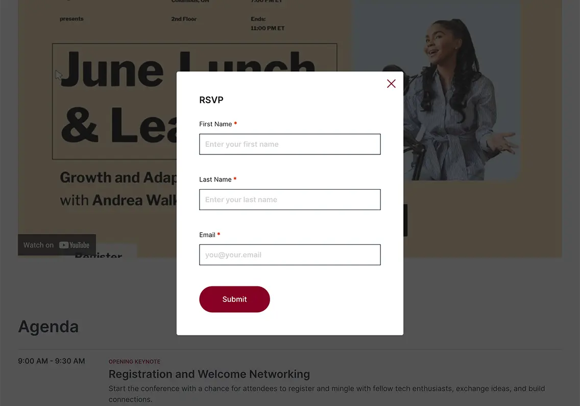 Theme Registration Form Template