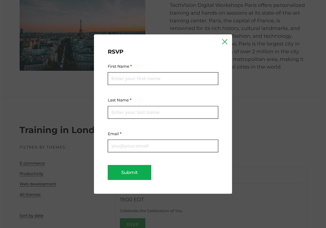 Theme Registration Form Template