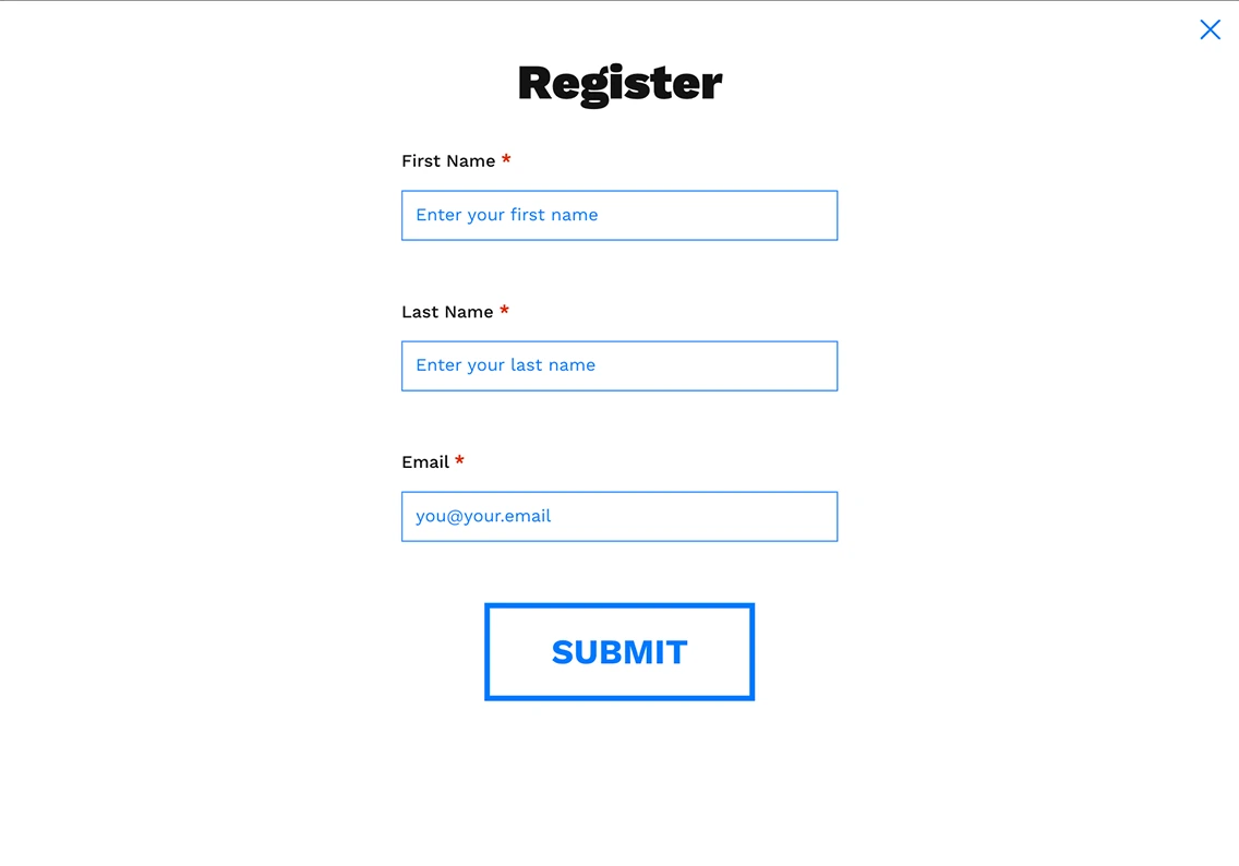 Theme Registration Form Template